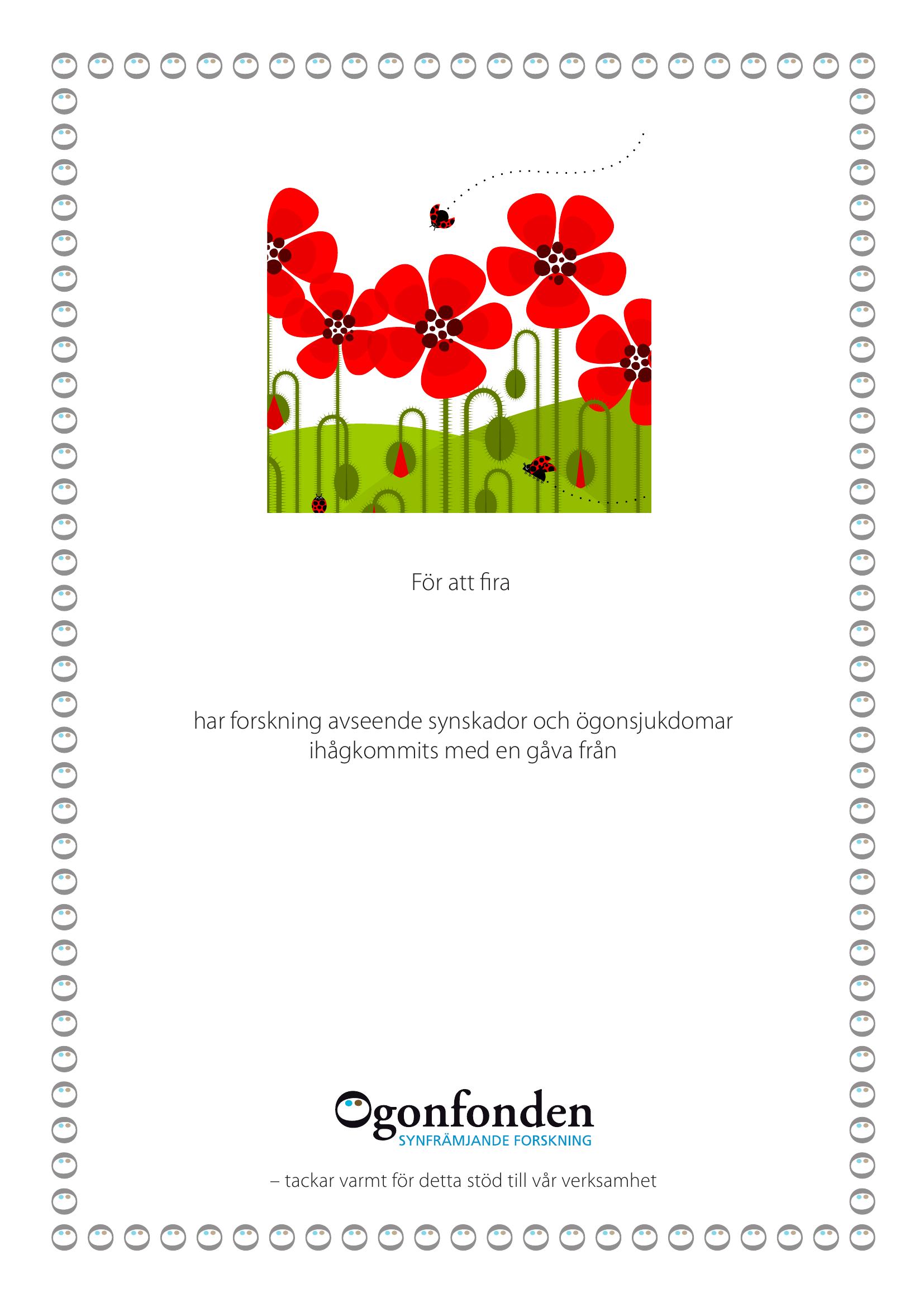 Högtidskort — röda vallmoblommor